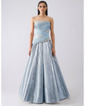 Structured Crystalvein Blue Corset And Skirt By KYNAH, Luxury Indian Fashion & Bridal Wear