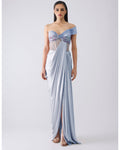 Metallic Metallic Blue Gown By KYNAH, Luxury Indian Fashion & Bridal Wear
