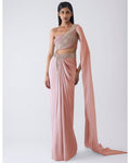 Moulded Crystalvein Pink Top And Skirt By KYNAH, Luxury Indian Fashion & Bridal Wear
