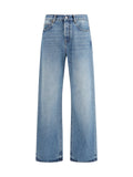 Jacquemus Wide-Leg Faded Denim Jeans — Blue