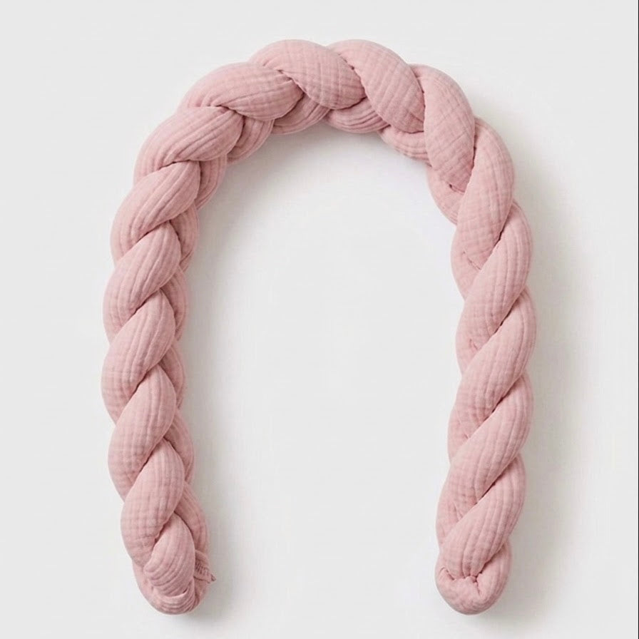 TRENZA PROTECTORA CAPAZO de COCHECITO | Muselina Rosa