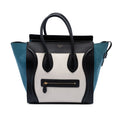 Mini Tricolor Canvas and Leather Luggage Tote