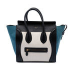 Mini Tricolor Canvas and Leather Luggage Tote