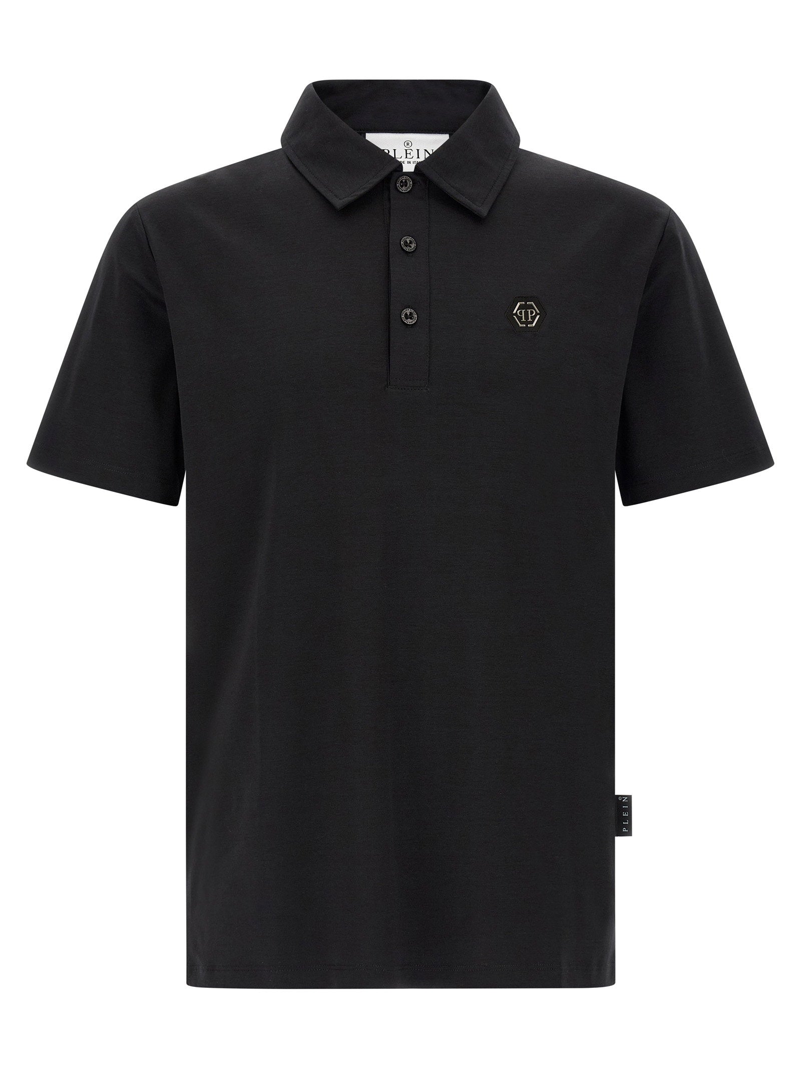 Philipp Plein Logo-Embroidered Cotton Polo Shirt — Black