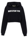 1017-Alyx-9Sm Logo-Print Cropped Hoodie — Black