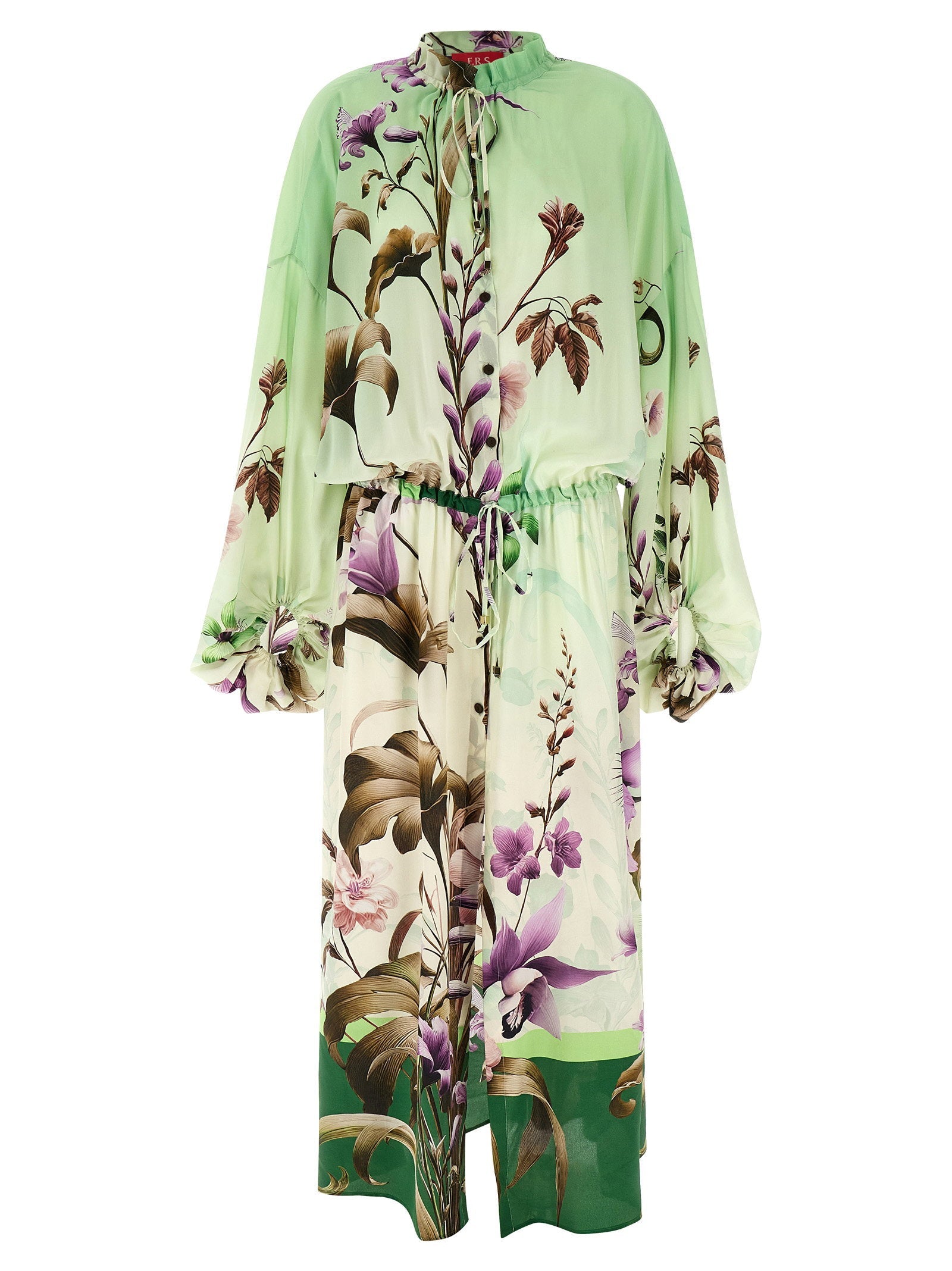 F.r.s. - For Restless Sleepers Wildflowers Print Silk Dress — green