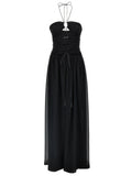 Tom Ford Halter Neck Draped Silk Dress — Black