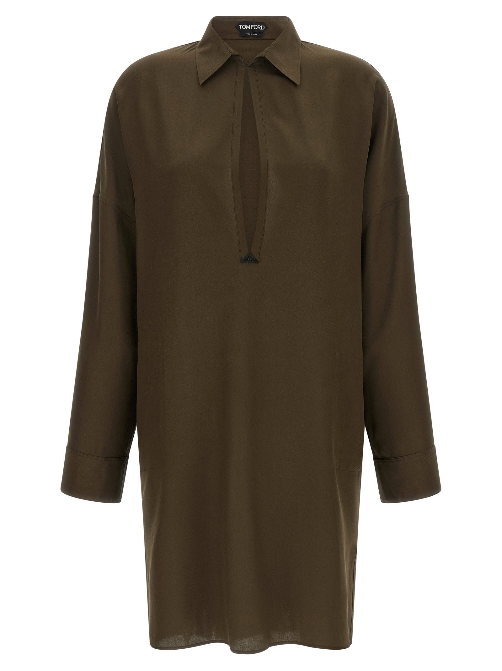 Tom Ford Silk Crêpe de Chine Tunic — Olive