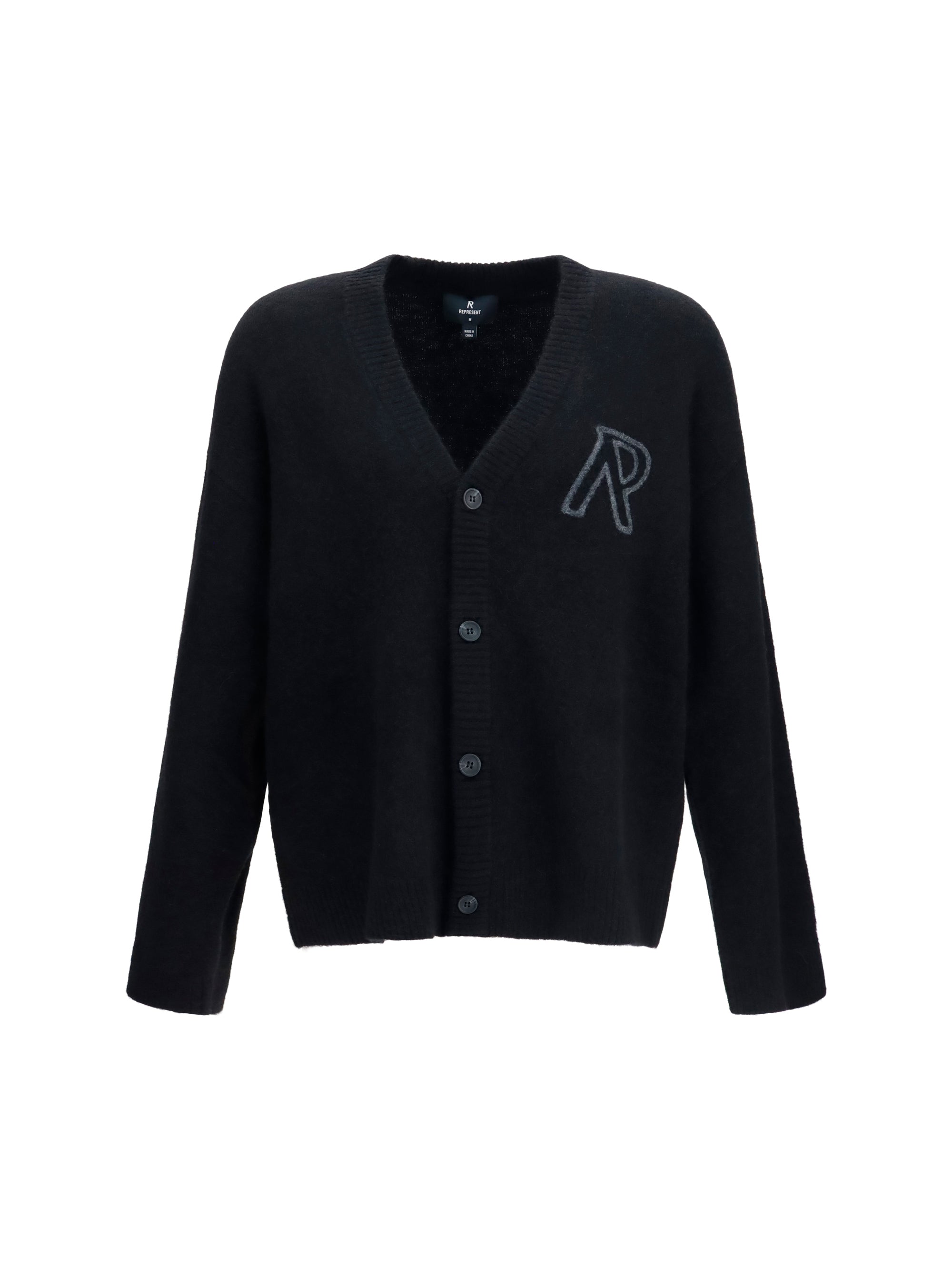 Represent Alpaca Blend Knit Cardigan — Black