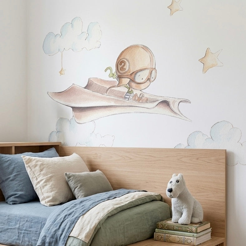 Vinilo Decorativo Infantil AVION DE PAPEL
