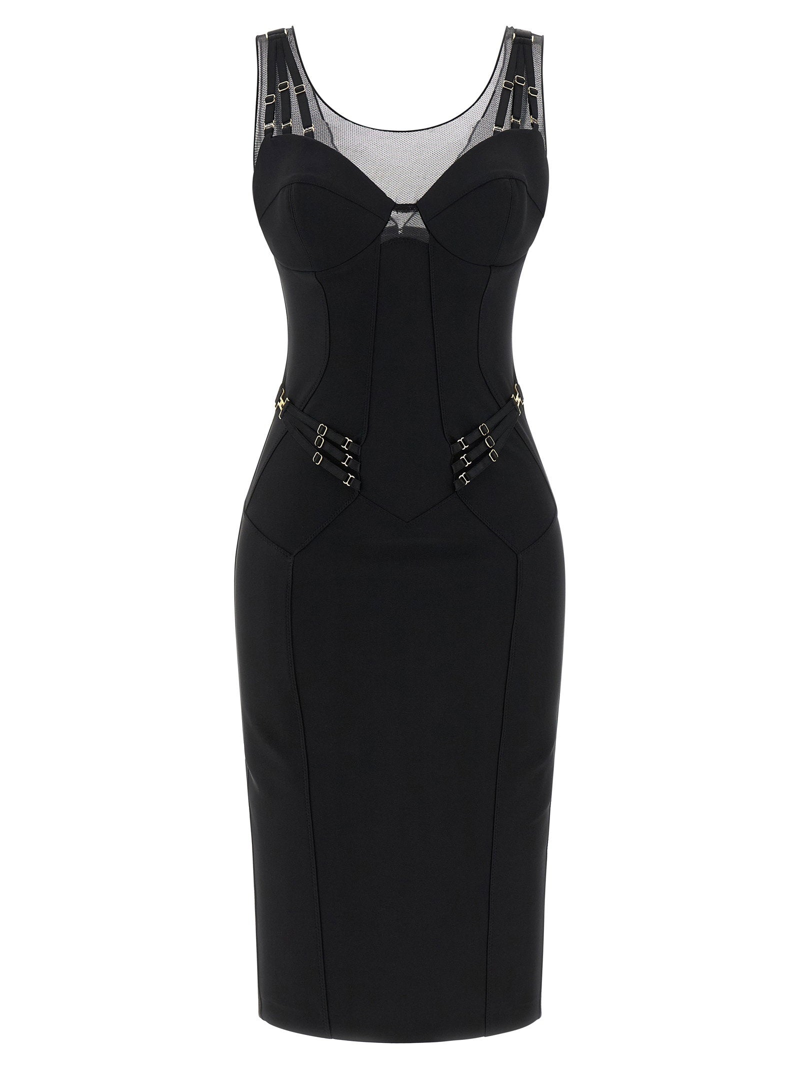 Elisabetta Franchi Bustier Corset Dress — Black