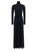 Fabiana Filippi Draped Turtleneck Dress — Black
