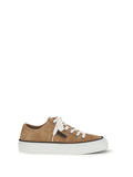 Brunello Cucinelli Shiny Tab Sneakers — Beige