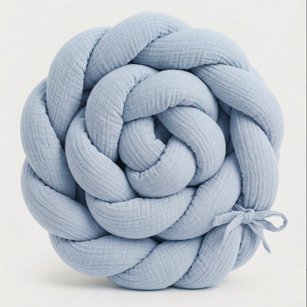 TRENZA PROTECTORA CUNA & CAMA | Muselina Celeste