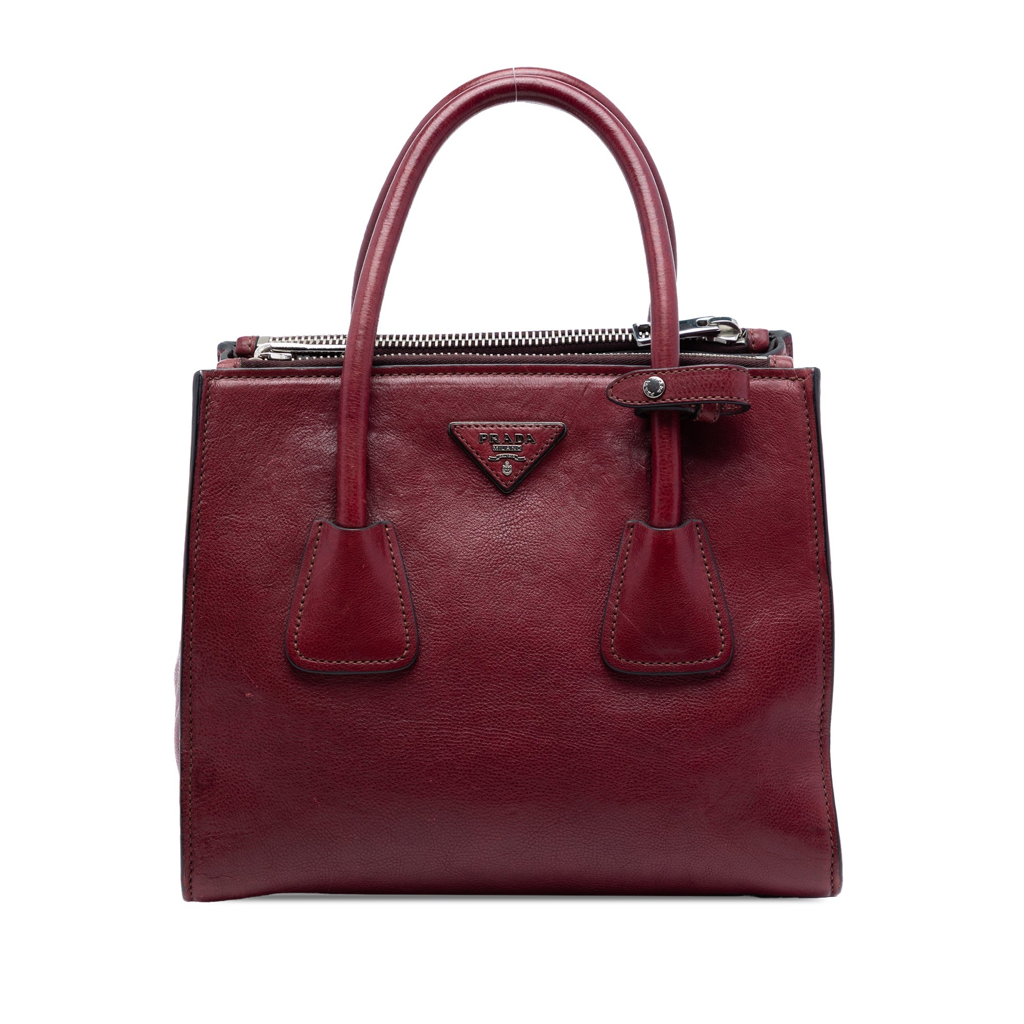 Glace Calf Twin Pocket Satchel
