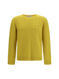 Valentino Cable-Knit Cashmere Sweater — Yellow