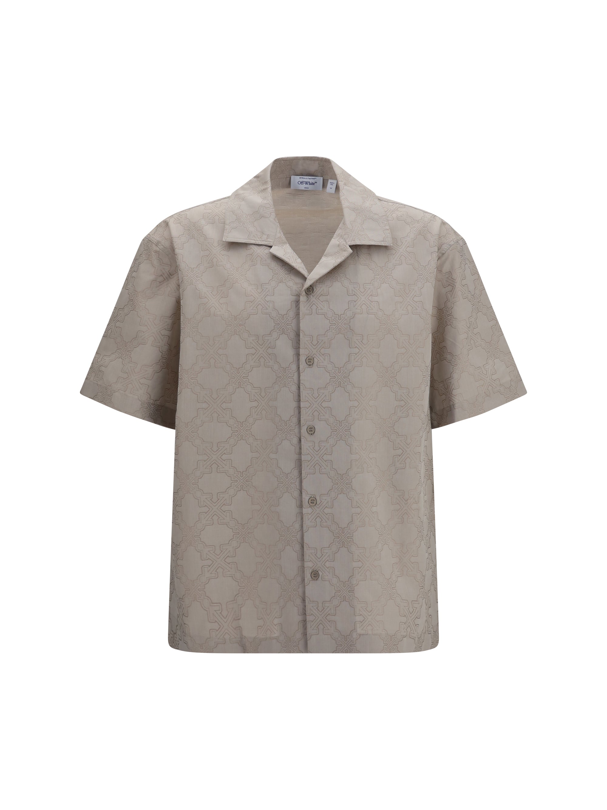 Off-White Arrow Monogram Cotton Shirt — Beige