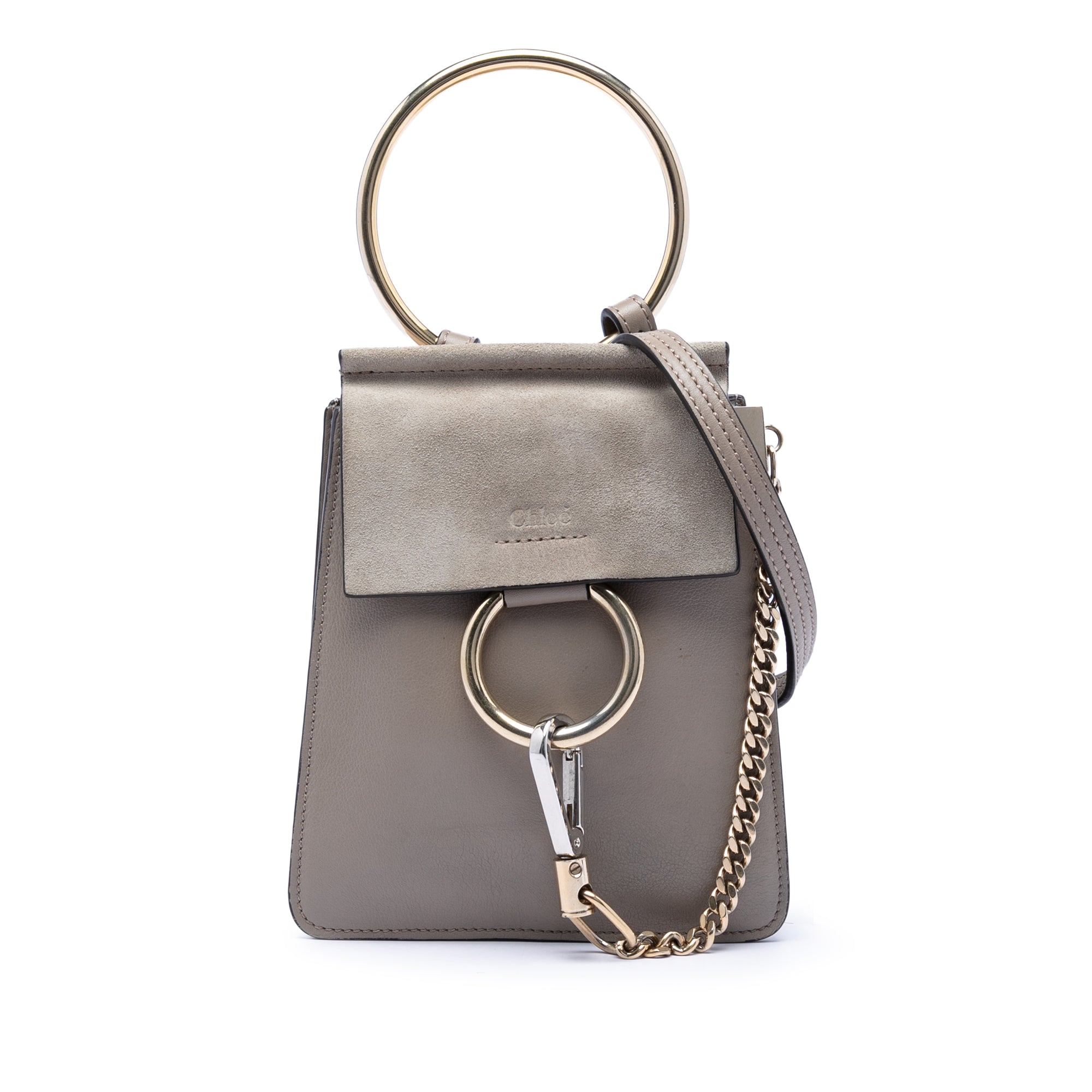 Mini Calfskin and Suede Faye Bracelet Bag