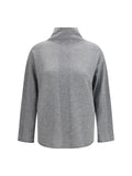 Max Mara Pure Cashmere Turtleneck Sweater — Gray