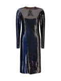 Tom Ford Two-Tone Sequin Dress — Blue