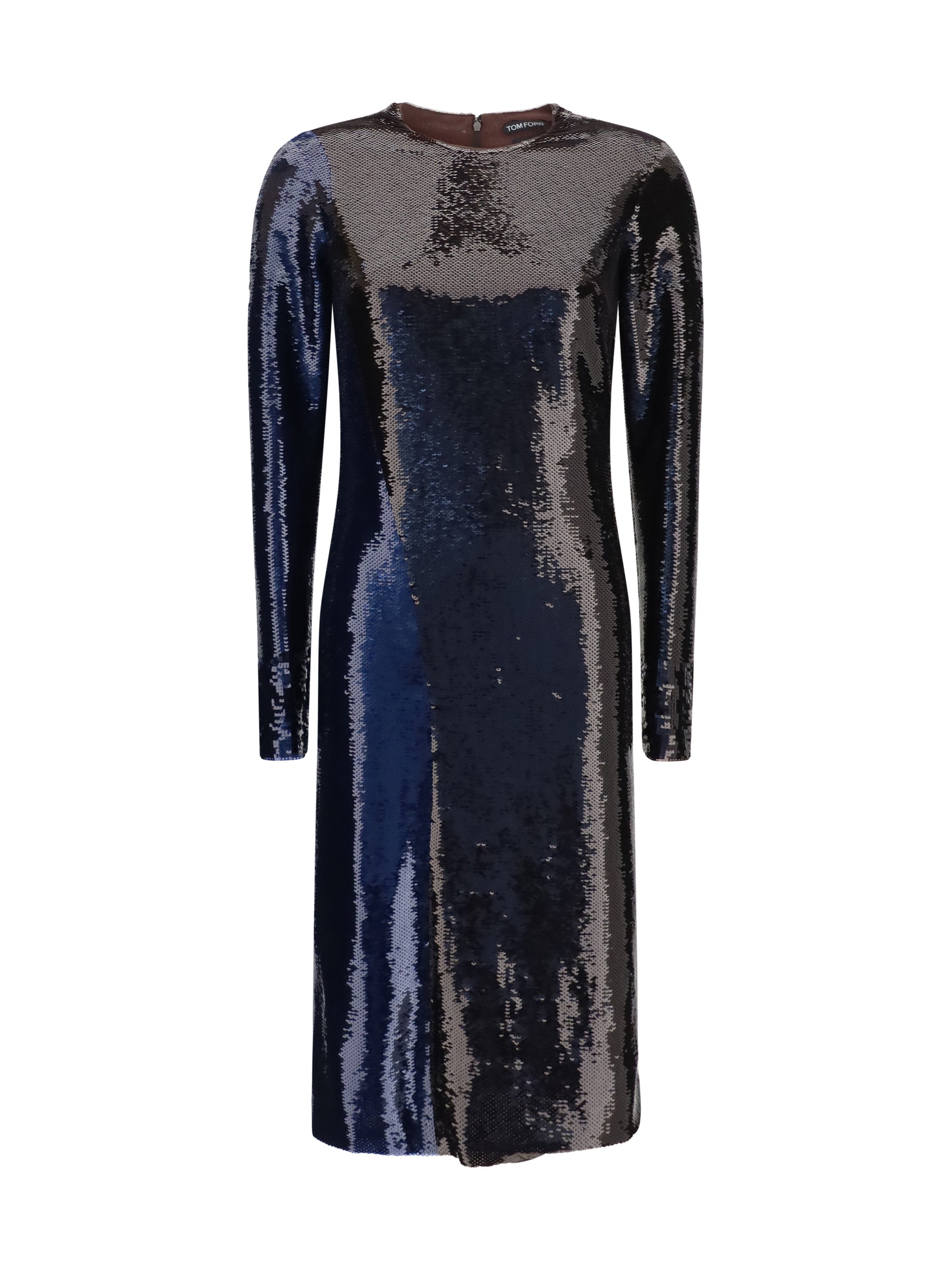Tom Ford Two-Tone Sequin Dress — Blue