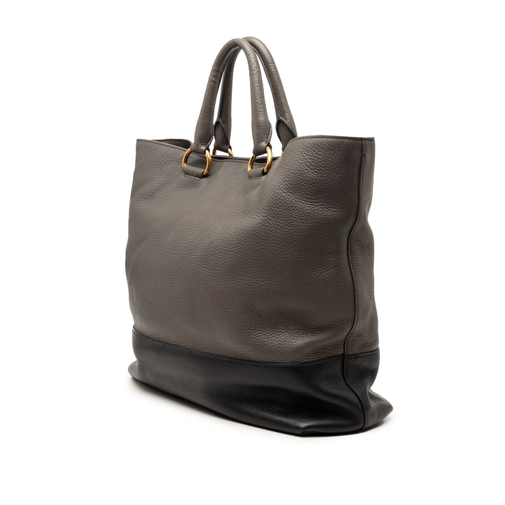 Bicolor Vitello Daino Open Convertible Tote