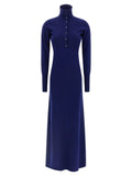 Tom Ford Cashmere Ribbed Polo Dress — Navy
