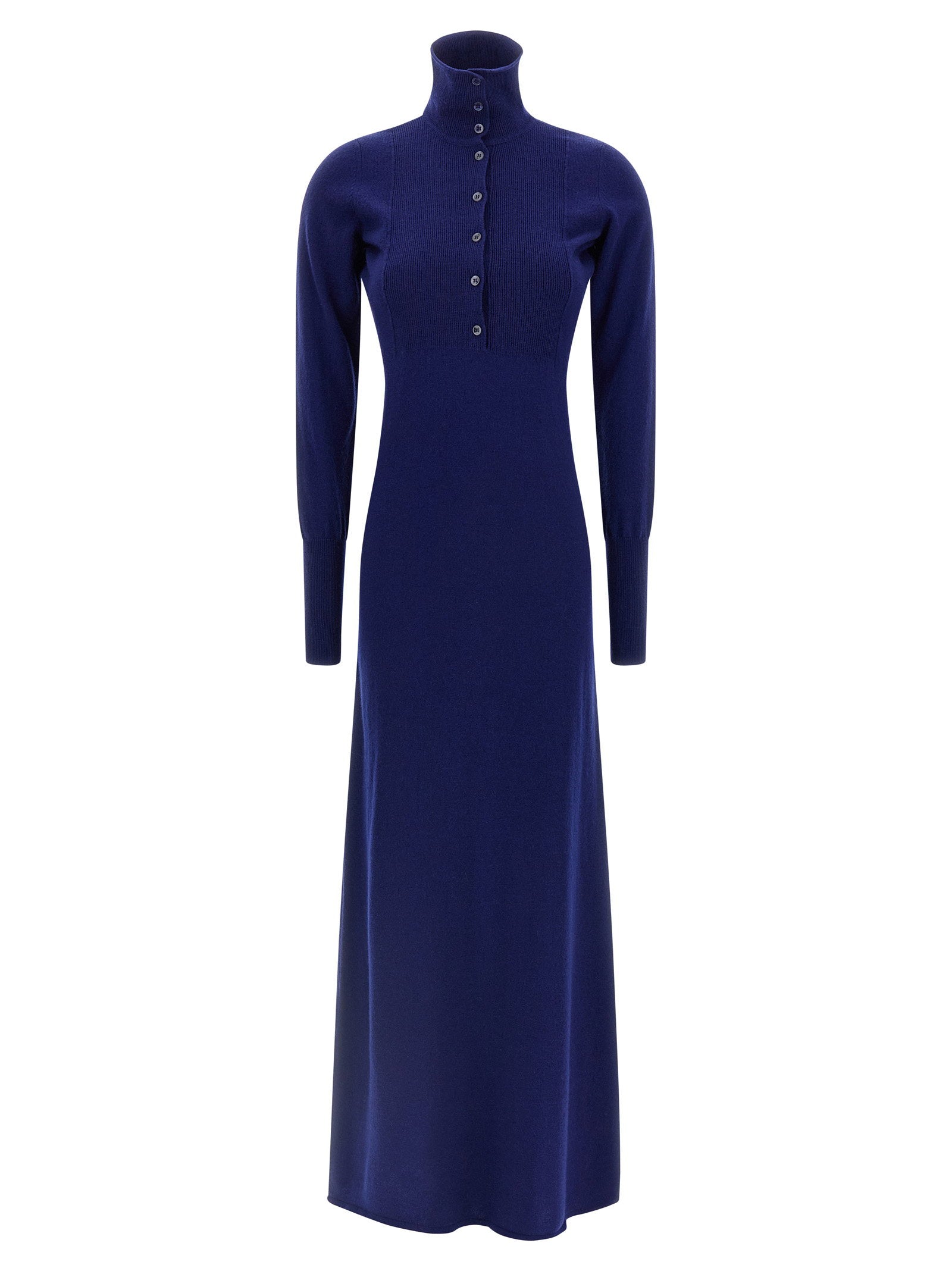 Tom Ford Cashmere Ribbed Polo Dress — Navy
