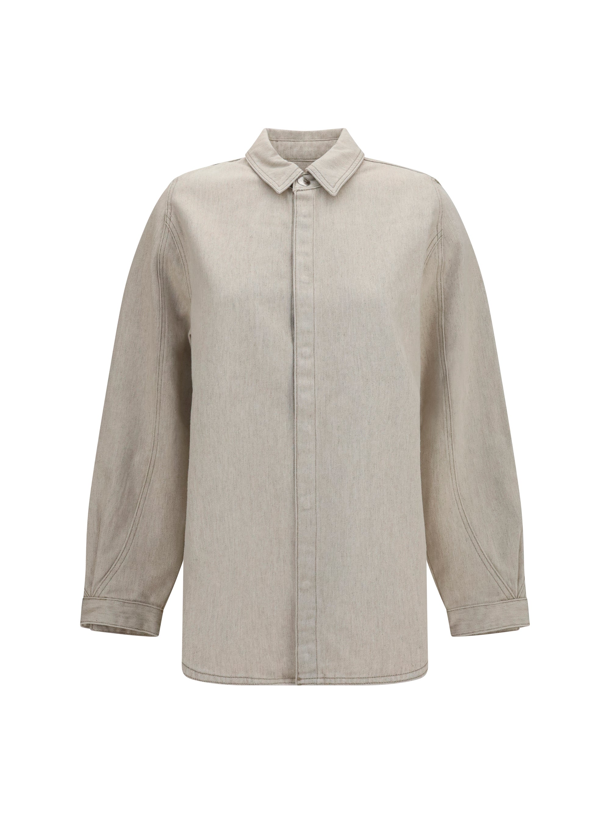 Jacquemus Hemp Denim Shirt — Beige