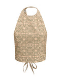Kristina Ti Damask-Patterned Halter Tank Top — Beige