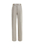 Forte_forte Lurex Tweed with Micro Sequins Trousers — Beige