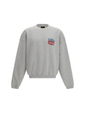 Represent Logo-Embroidered Graphic Sweatshirt — Gray