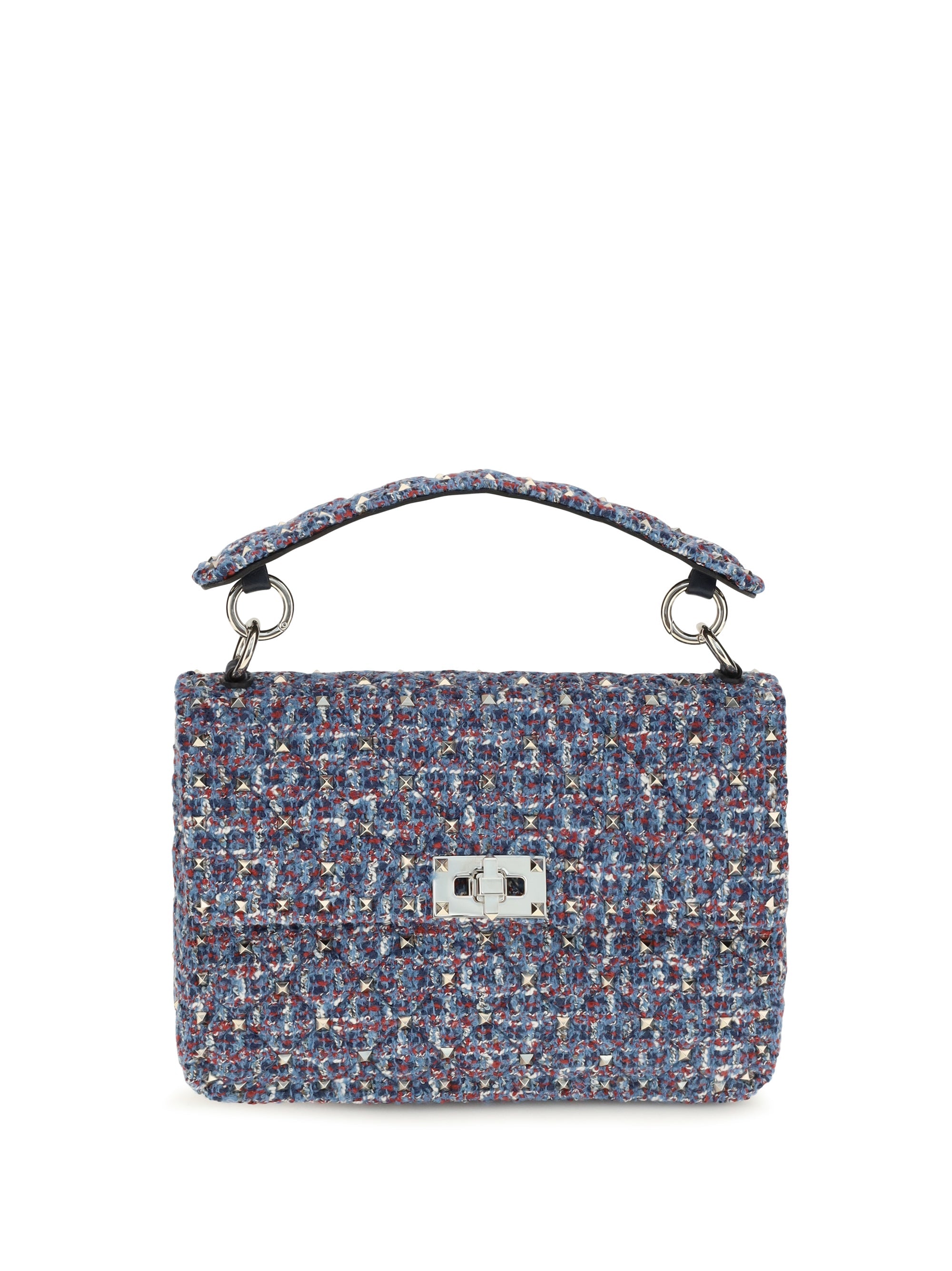 Valentino Garavani Rockstud Spike Top Handle Bag — Blue