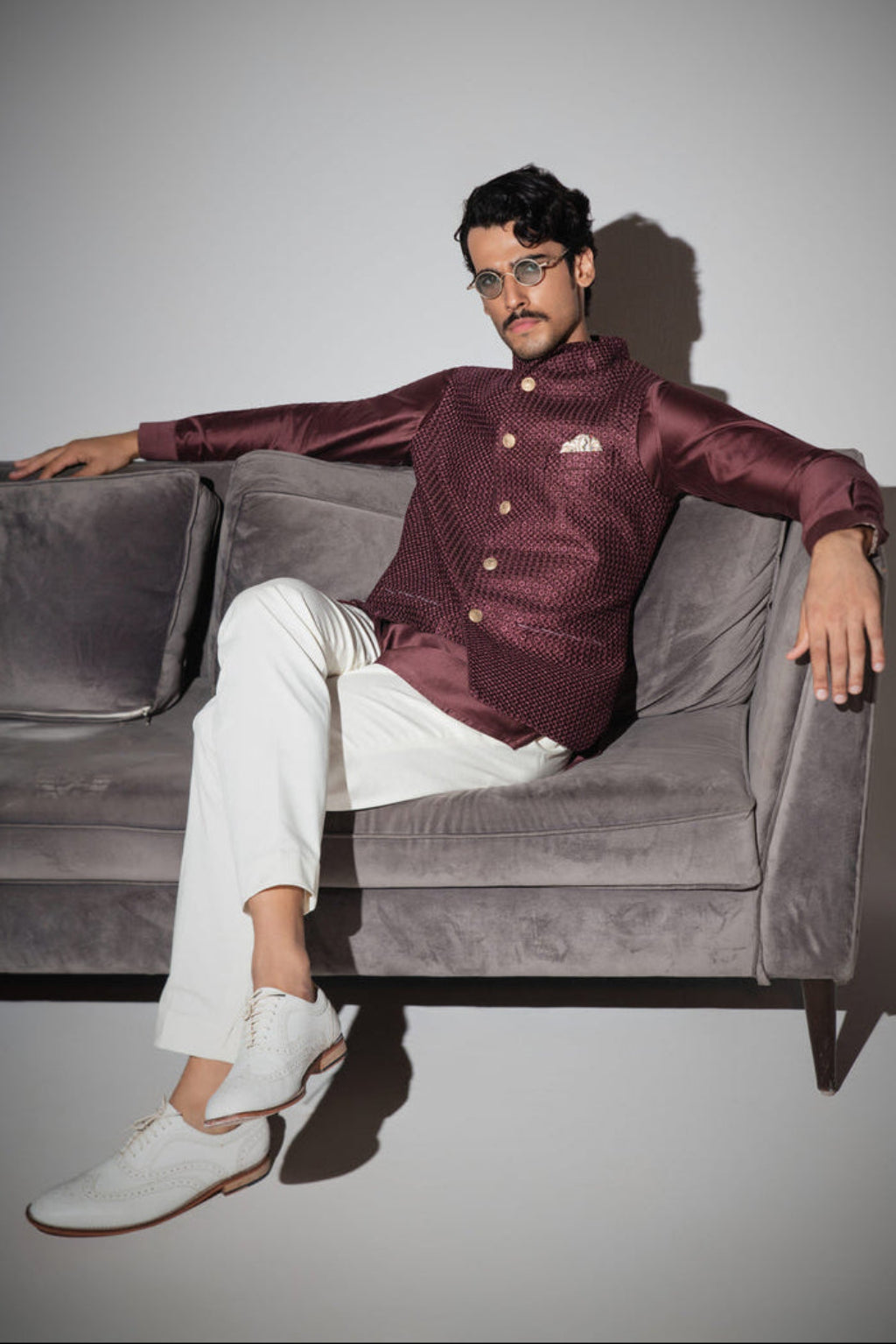 Inara Nehru Jacket Set By KYNAH, Luxury Indian Fashion & Bridal Wear