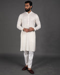 White Full Embroidered Kurta Set By KYNAH, Luxury Indian Fashion & Bridal Wear