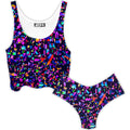 8-Bit Confetti Crop Top and Booty Shorts Combo