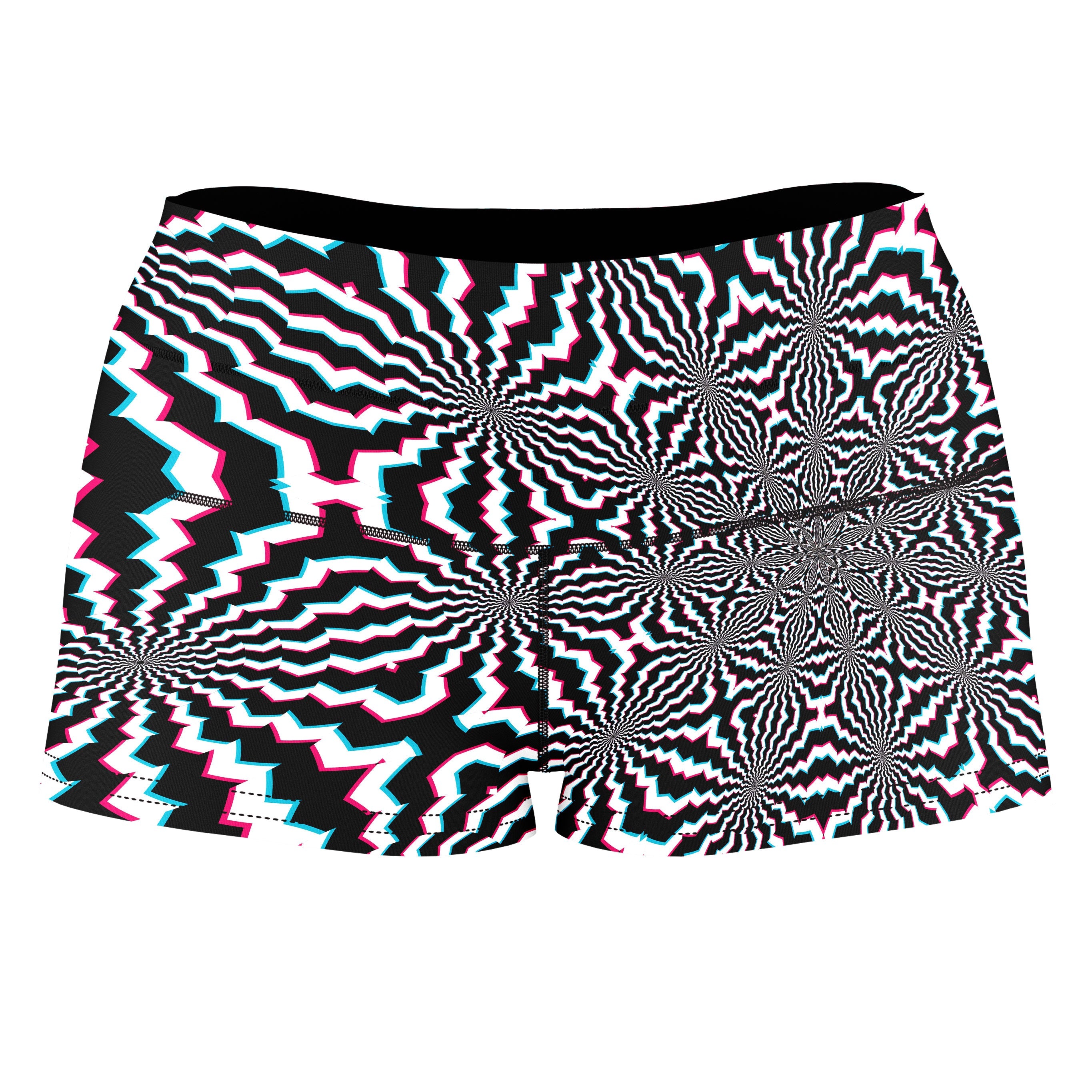 Fractal Ripples High-Waisted Women's Shorts