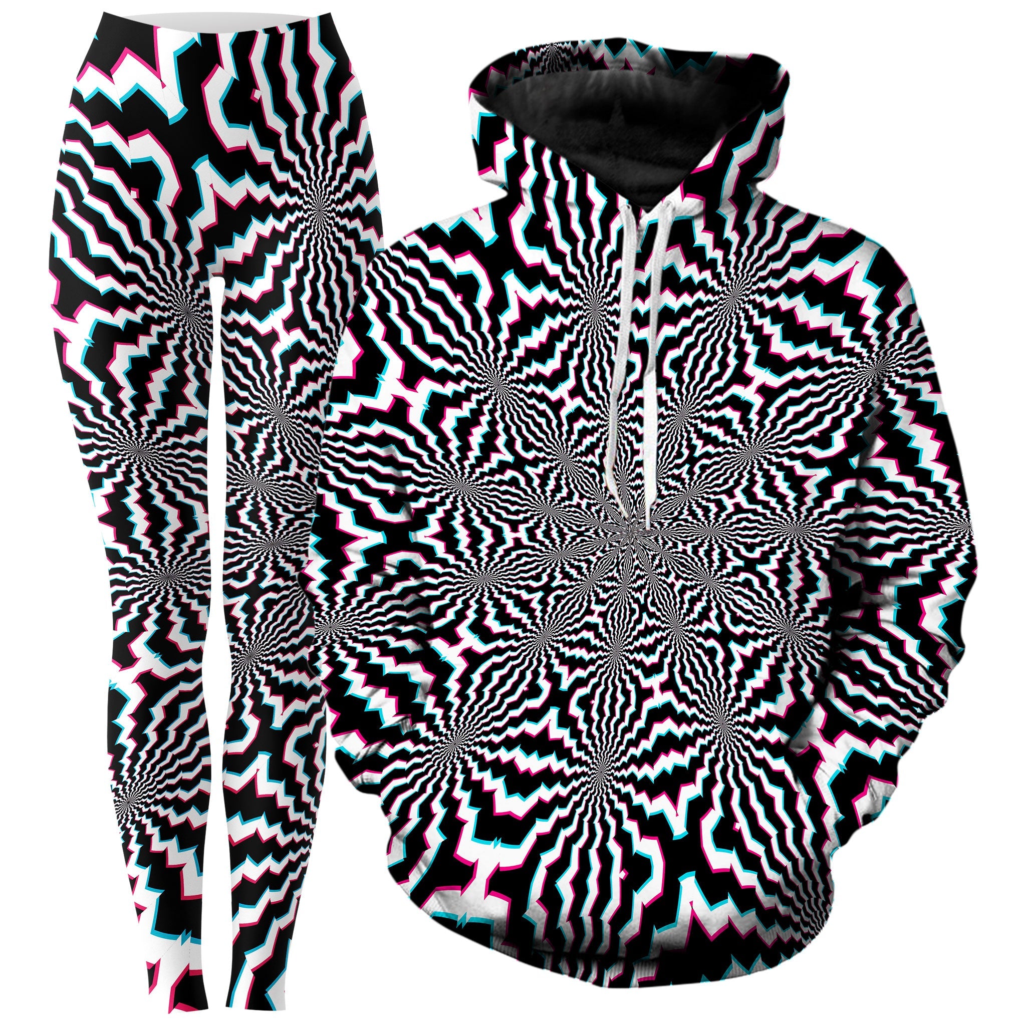 Fractal Ripples Hoodie and Leggings Combo