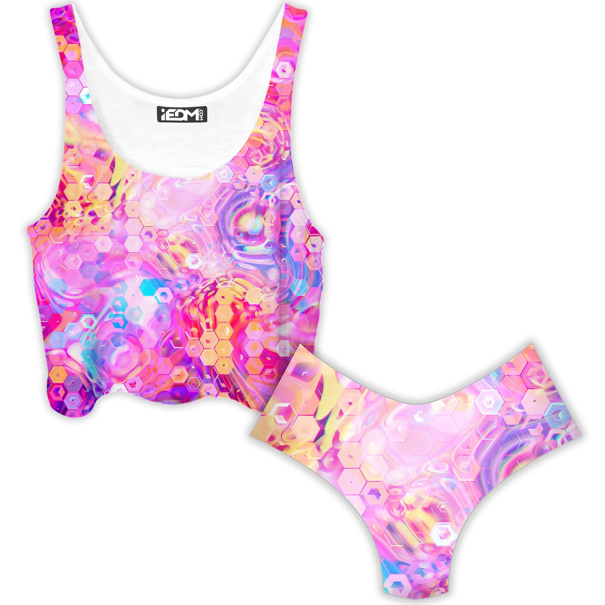 Purple Mirage Crop Top and Booty Shorts Combo