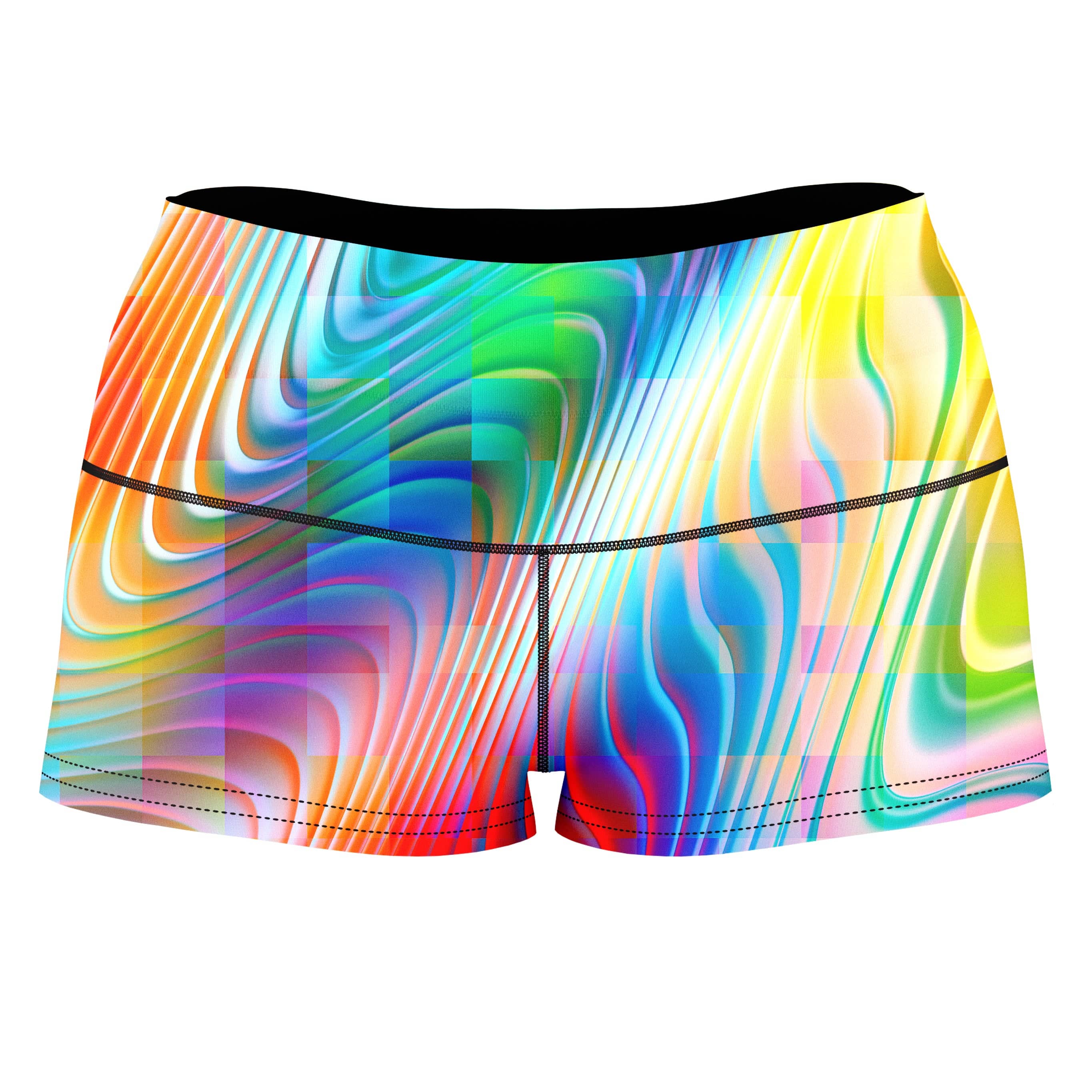 Rainbow Prism High-Waisted Women's Shorts