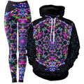 Purp Geometric Hoodie and Leggings Combo