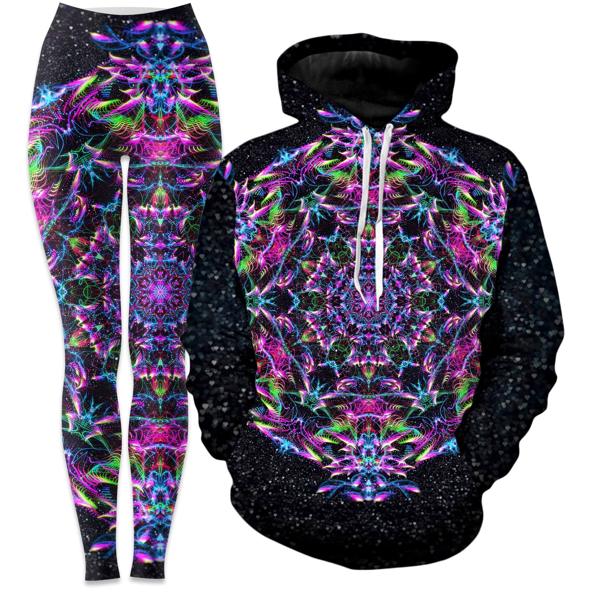 Purp Geometric Hoodie and Leggings Combo