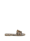 Dolce & Gabbana Leopard Print Rubber Slide Sandals — Beige