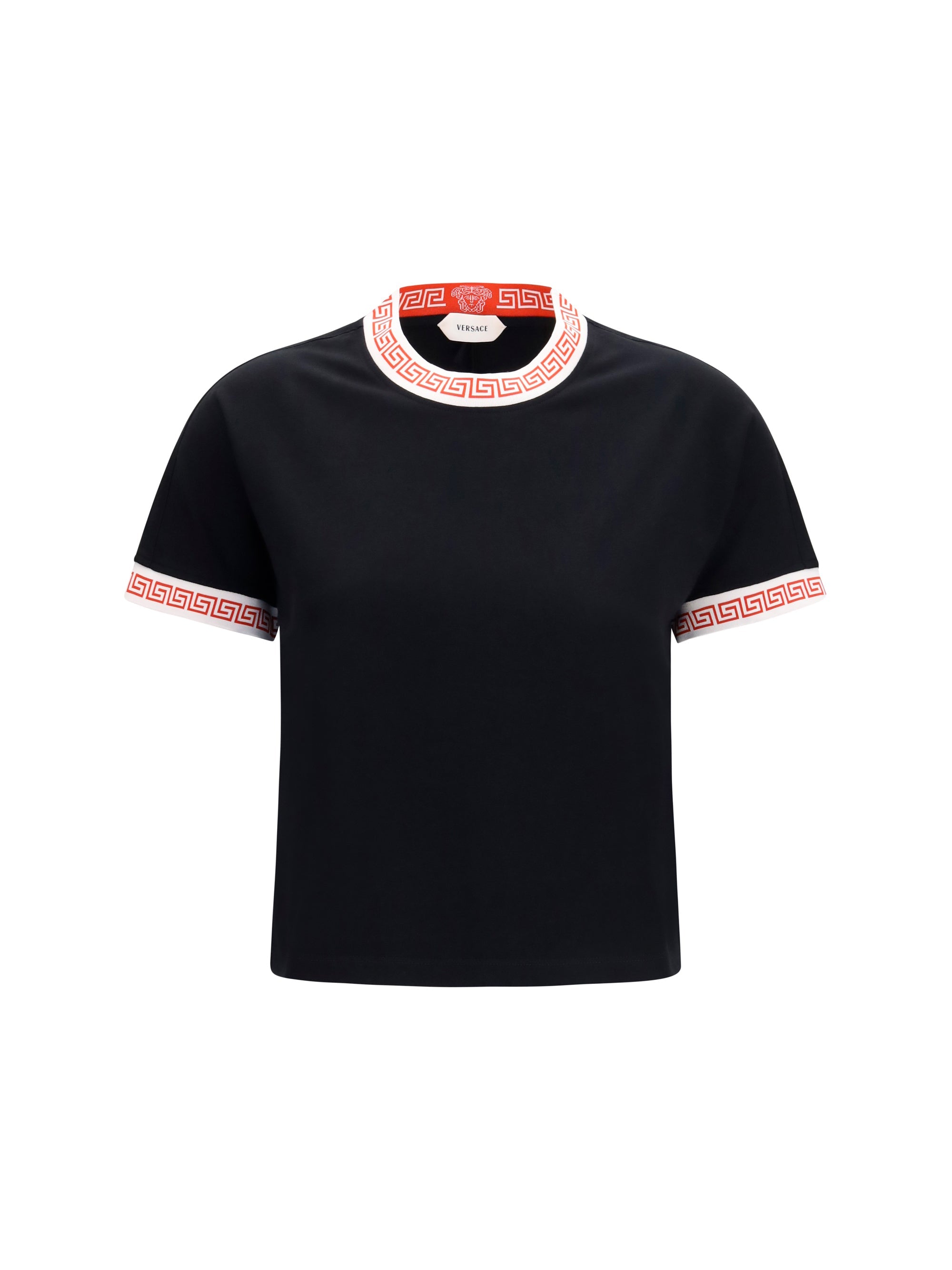 Versace Greca-Trim T-Shirt — Black