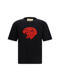 Valentino Panther-Print T-Shirt — Black
