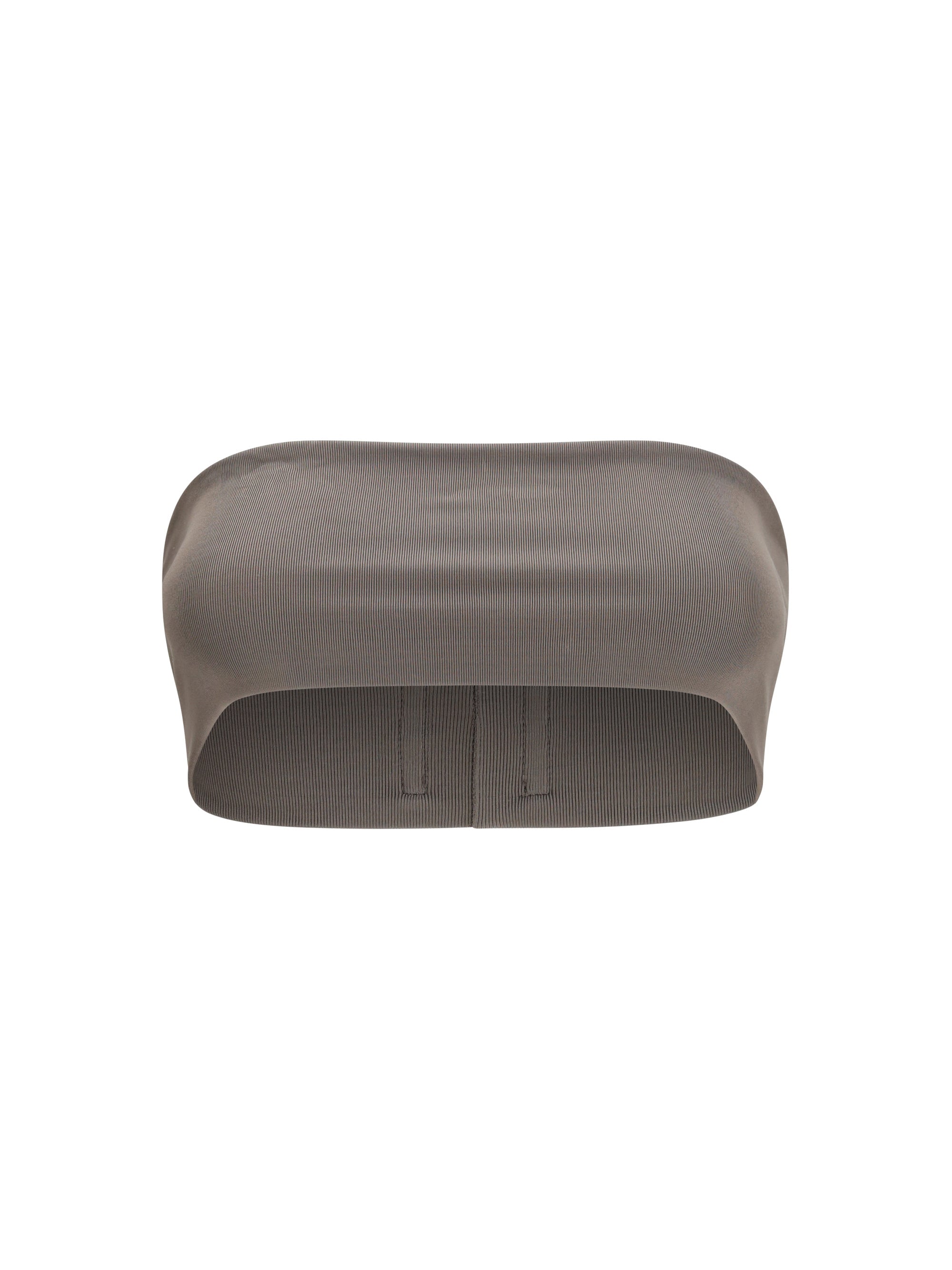 Rick Owens Stretch Knit Bandeau Top — Gray
