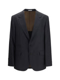 Brunello Cucinelli Wool Houndstooth Blazer — Gray