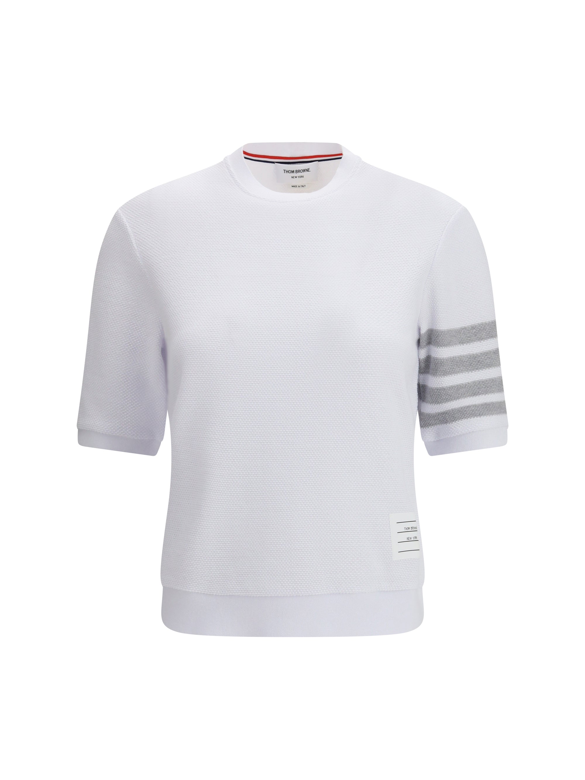 Thom Browne 4-Bar Striped T-Shirt — White