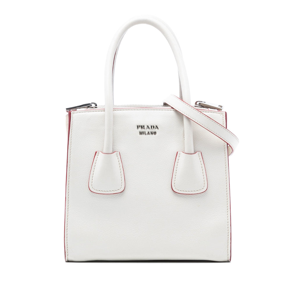 Mini Scamosciato Trimmed Glace Calf Twin Pocket Satchel