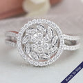 Cluster Round Cut Diamond Halo Engagement Ring